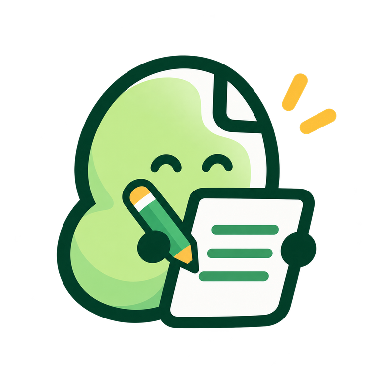 Beanvoice mascot carrying an invoice